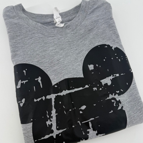 Bella+Canvas Tops - Disney Mickey Mouse Graphic T Shirt Gray Distressed Short Sleeve Top Size S